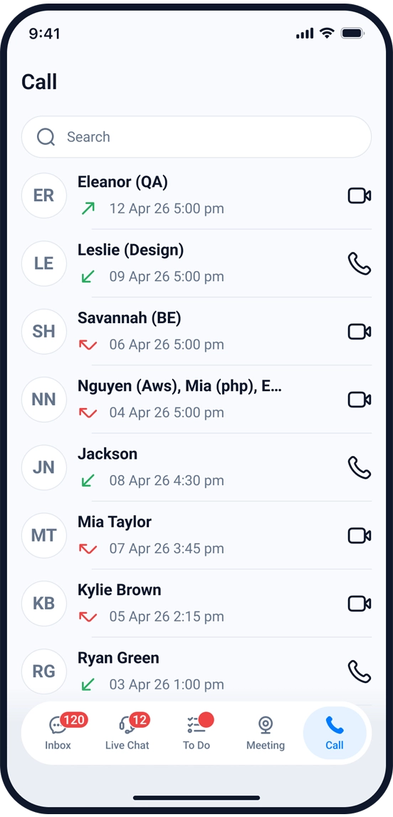 calls screen